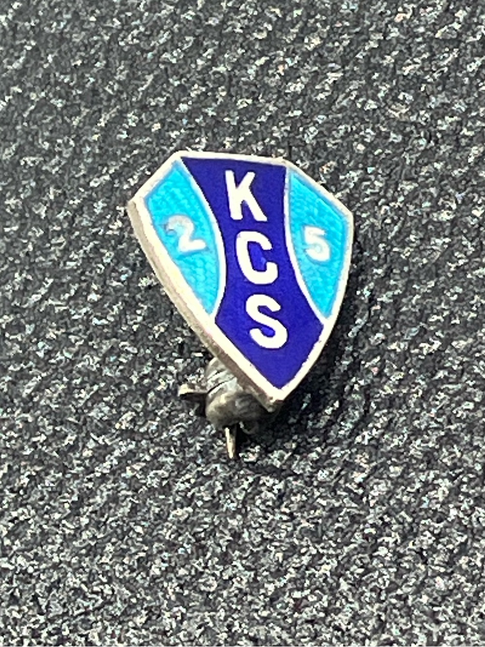 Vtg Birks Sterling Silver & enamel KCS 1925 Sheild Mini Pin